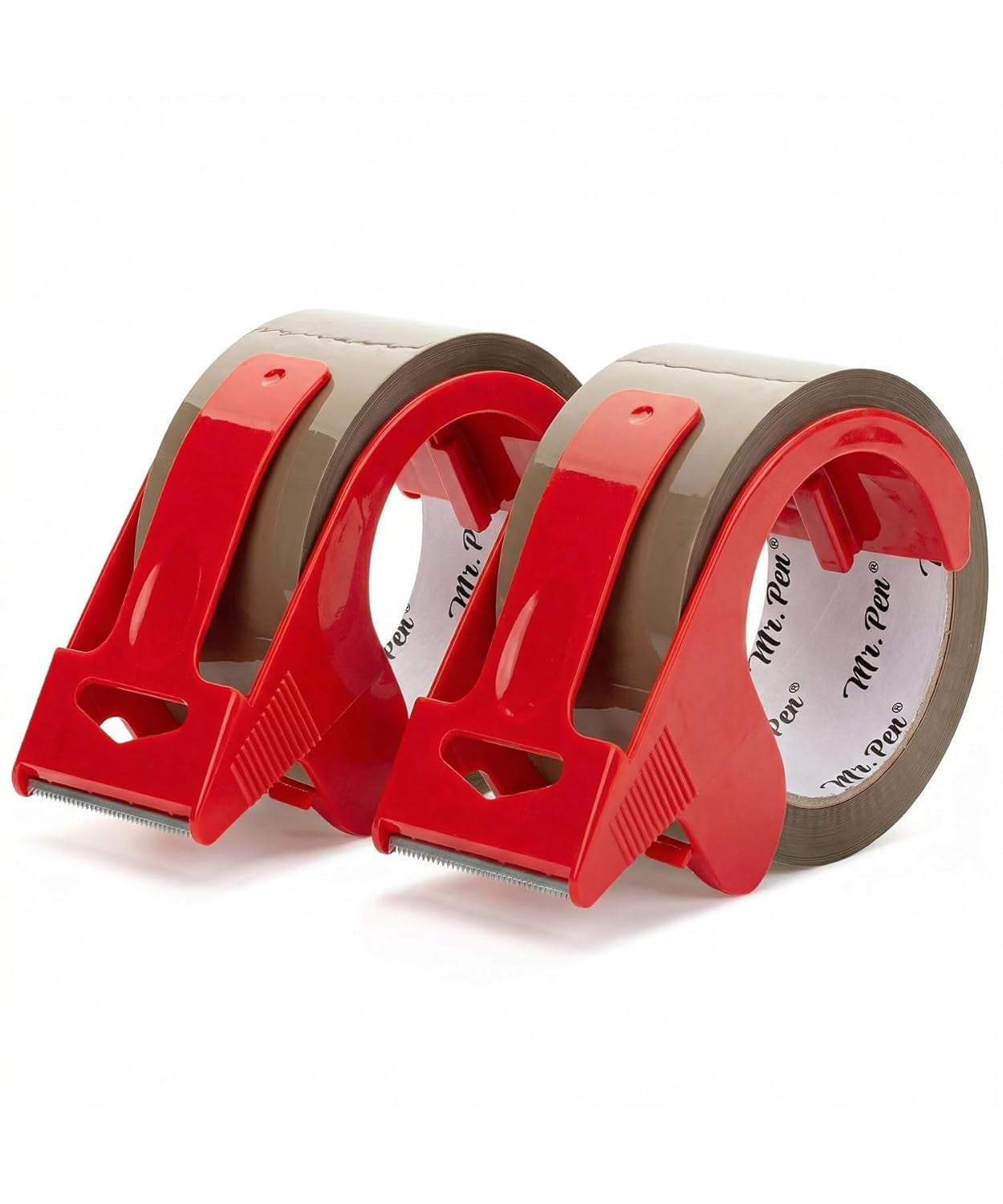 .-2 rolls of packing tape, with 2 dispensers, 2 inches wide, 60 yards, brown heavy duty packing tape, suitable for mailing, moving boxes, and packaging