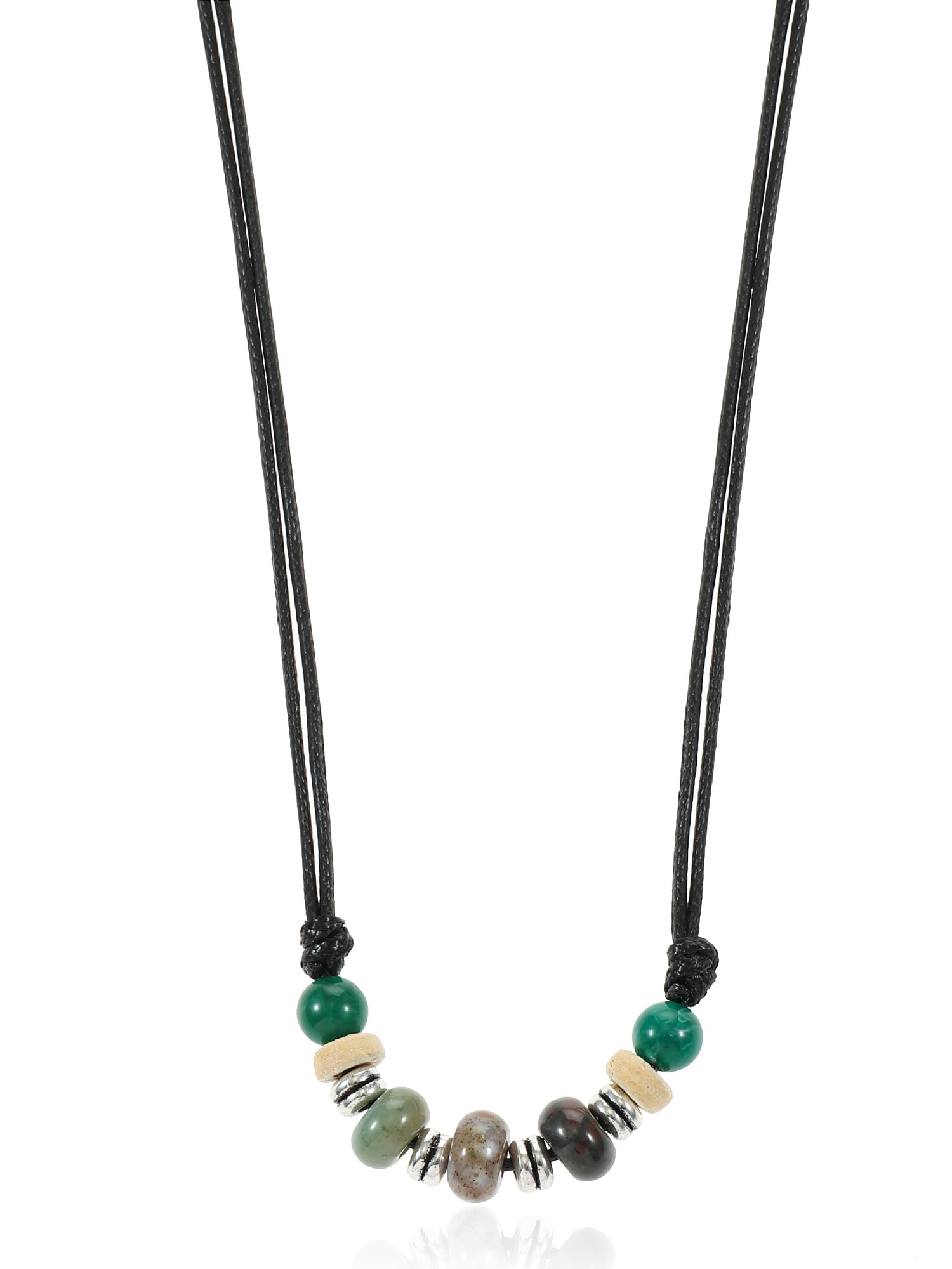 Men's Cord Necklace, Black, 1 Pack