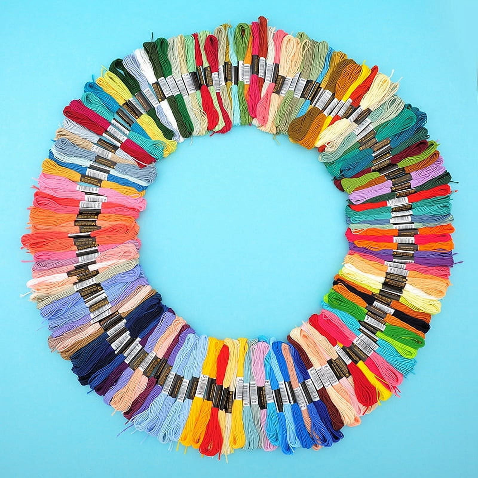 2 set 150 Skeins 150 colors 6-Ply Polycotton Embroidery Floss Cross Stitch Threads Mixed color 1mm about 8.75 Yards(8m)/Skein 1 skein/color