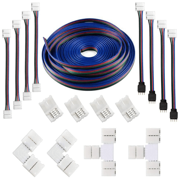 2 set 16.4FT(5M) 4-Pin RGB Extension Cable,LED Strips Kits for 5050 Flexible RGB Light