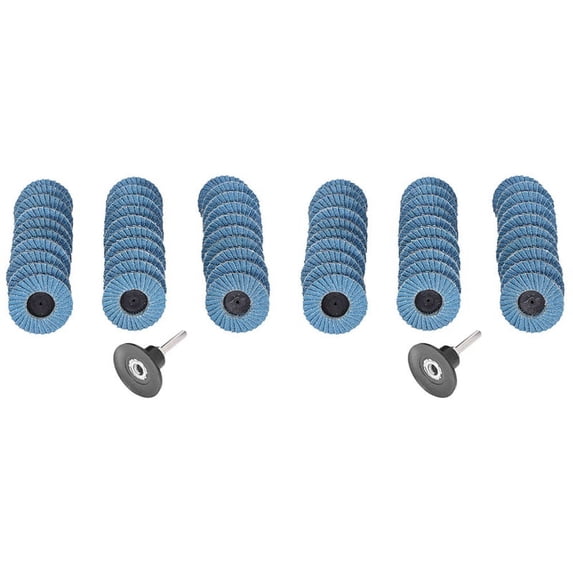Connect Abracs Quick-Lock Sanding Discs - 50mm, Grit P60, Zirconium Cloth, 25-Pack