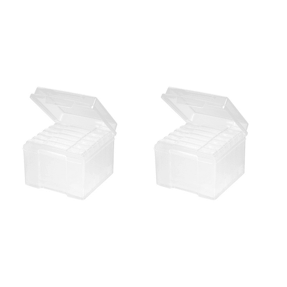 2 set 5X7 Inch Photos Cases and Clear Craft Keeper with Buckle Design 6 Inner Cases Plastic Storage Container Box B