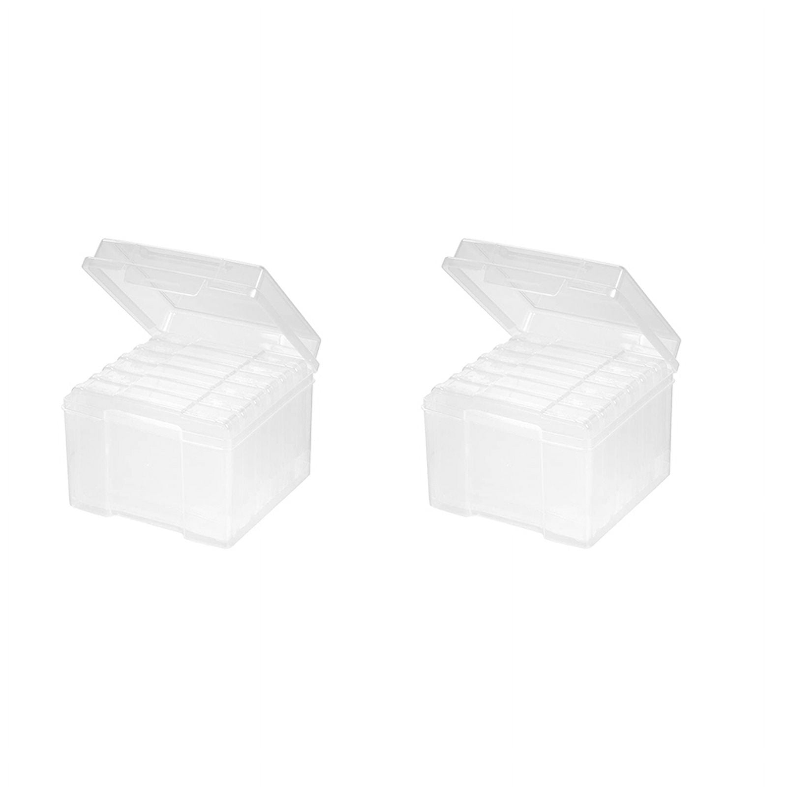 2 set 5X7 Inch Photos Cases and Clear Craft Keeper with Buckle Design 6 Inner Cases Plastic Storage Container Box B