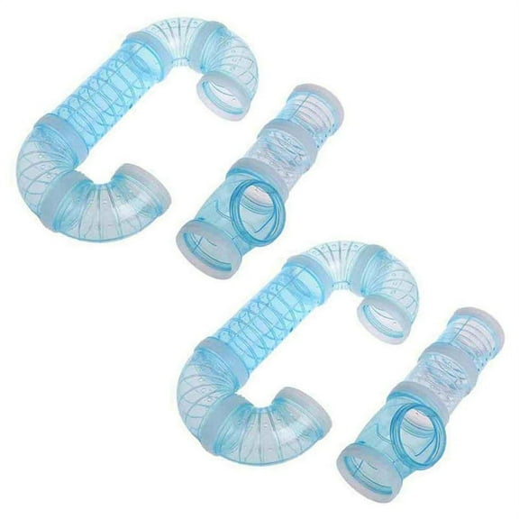 2 set Hamster Tubes, Adventure External Pipe Set Hamster Cage Toys to Expand Space DIY Connection Tunnel Blue
