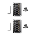 thumbnail image 1 of 2 set Hardtail Guitar Bridge Body Through for 6 String Electric Parts Black, 1 of 8