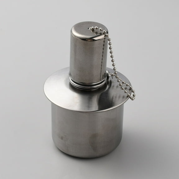 2 set Iron Tiki Torch Canister Replacement Oil Lamp Burner with Fiber Wick Platinum 6.8x10.15cm Inner Diameter: 2.1cm