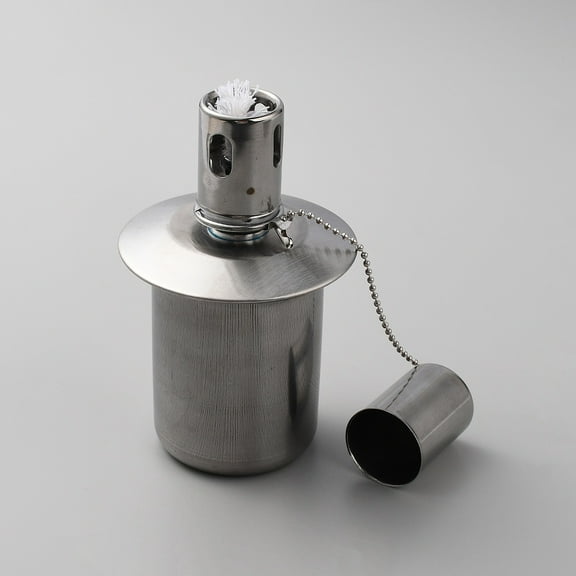 2 set Iron Tiki Torch Canister Replacement Oil Lamp Burner with Fiber Wick Platinum 7.85x13cm Inner Diameter: 2.1cm