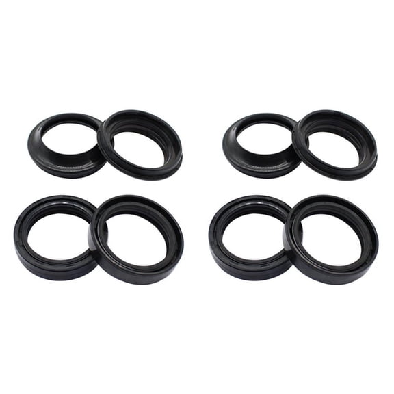 2 set Motorcycle Front Fork Dust Seal and Oil Seal 37X50X11 for RM85 Turbo TU250 GZ250 GS550 VS700 GS750 RM XN 85,2 pair x Dust Seal 2 pair x Oil Seal,Black