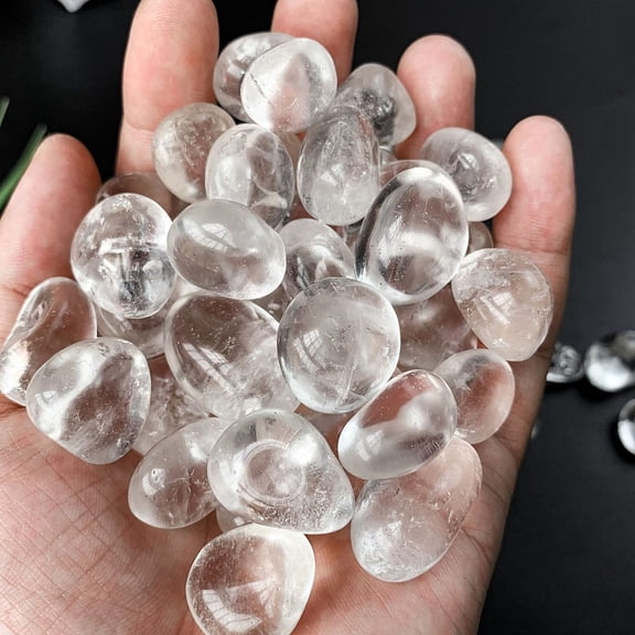 2 set Natural Quartz Healing Stones Oval Stones Pocket Palm Stones for Reiki Balancing 15~20mm 50g/set