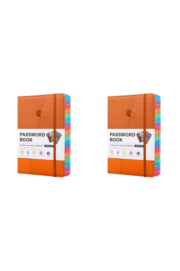2X Password Keeper Book with Colorful Alphabetical Tabs and Two Bookmarks, for Seniors 8.4X5.9Inch, Internet Address A