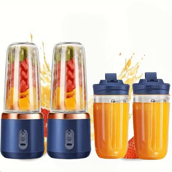 2 sets of [Dual Cup] mobile 2-in-1 multifunctional mixers, ice cubes, kitchen juicer, 304 stainless steel blades, outdoor camping, Valentine's Day and Mother's Day Christmas gifts