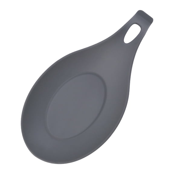 2-sets Silicone Spoon Rest Heat-Resistant Kitchen Utensil Holder Easy-to-Clean Spoon Pad Multi-Use Snack Dish Fruit Plate(One Size,Gray)