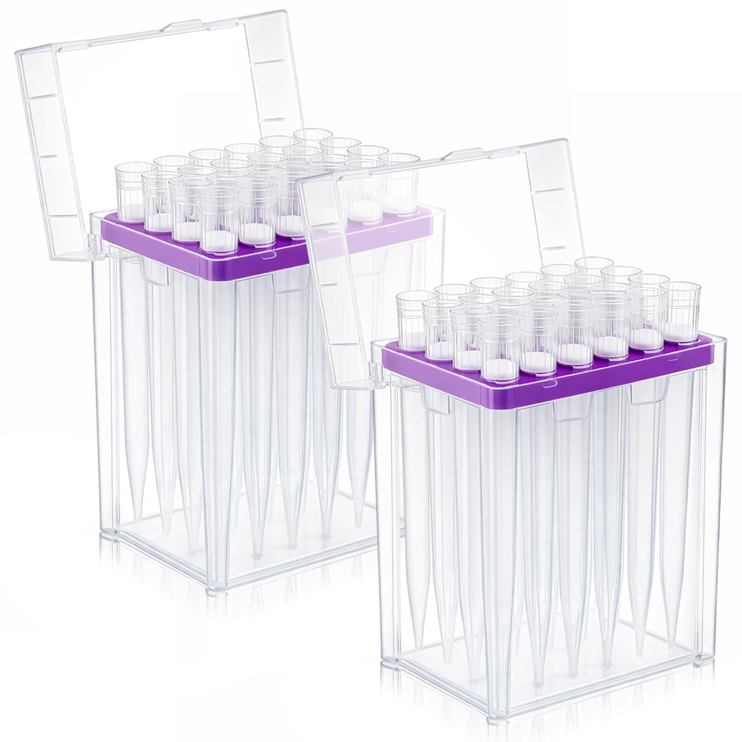 2 sets of 10ml laboratory pipettes with filter, including 48 pipettes, universal type, transparent