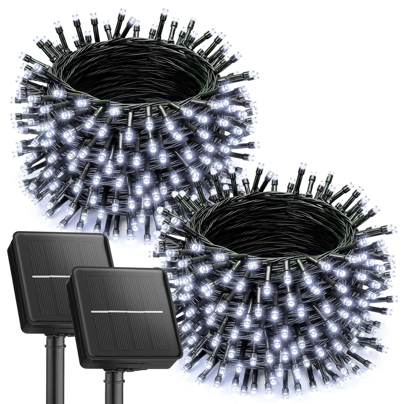 2 sets of solar powered Christmas lights for outdoor waterproofing ...