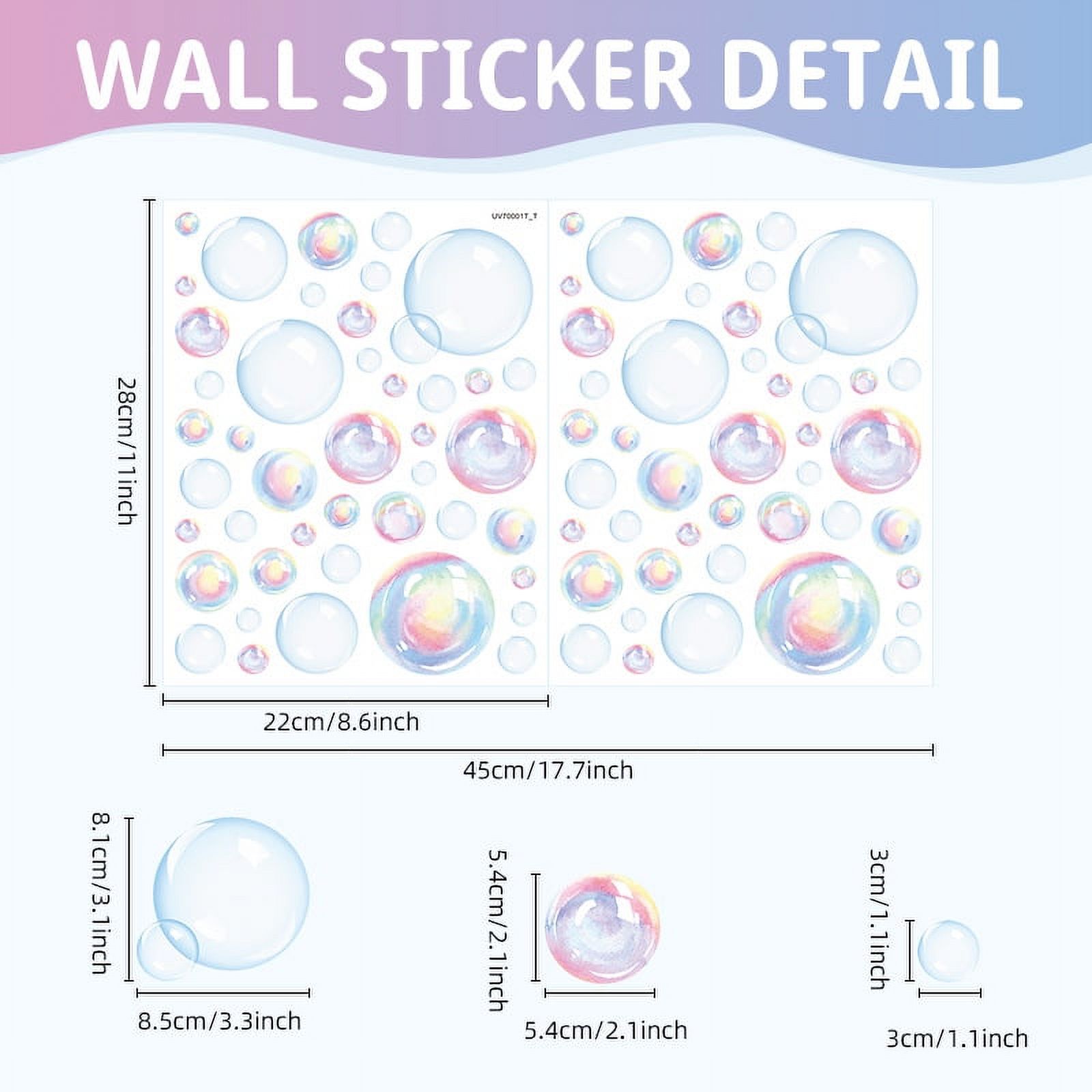 2 sheets of Bubbles Bathroom Decals Wall Art Decoration DIY Sticker DIY