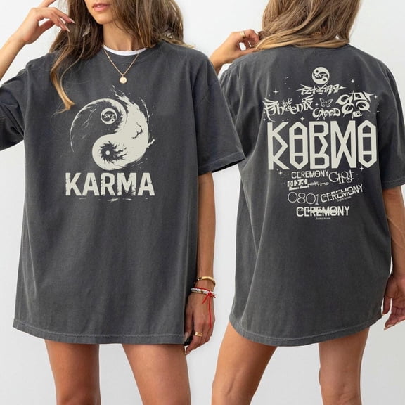 2 side Str@y kids Karma Tracklist Shirt, Str@y Kids Ceremony Shirt, Members Kpop Tee, Str@y Kids Mixtape Dominate Shirt, Gift For Stay - BLACK_GD / S