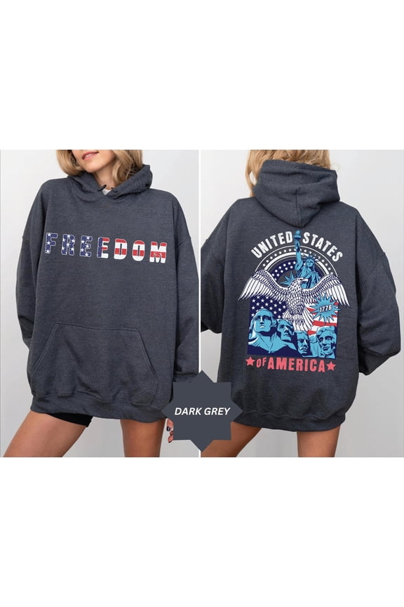 2 sided America 250th Anniversary Hoodie, Patriot Eagle Hoodie, 250th Independence Day Hoodie