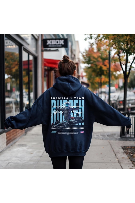 2 sided George Russell F1 Hoodie Mercedes Inspired Vintage Racing Formula 1 2026 Fan Apparel Gift