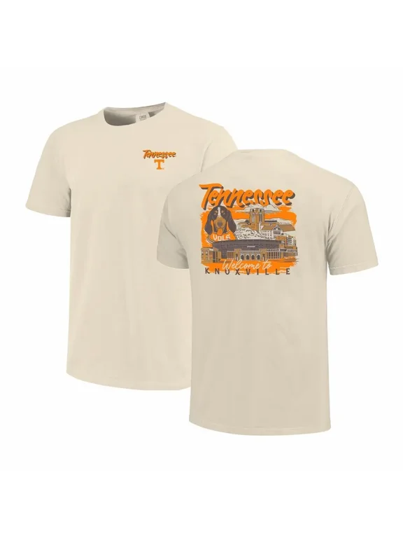 2-sided TN Volunteers Image One Vintage Graphic , Oversized Streetwear , Premium Cotton Short Sleeve , Retro Y2K Casual Unisex for Men & Women s Hand-Drawn Campus Stack - Natural T-Shirt