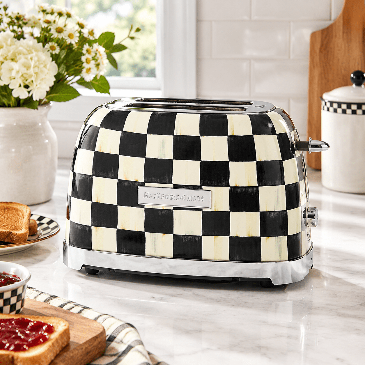 Men's Essential Checks 2-slice Toaster Black-and-white Courtly Check - Walmart.com