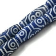 thumbnail image 1 of 2 strand Blue Tibetan style dZi Beads Strands Dyed Natural Agate Beads Strands Drum Shape Ring 29~30x10mm Hole: 1.4mm 10pcs/strand 11.81 inch(30cm), 1 of 5