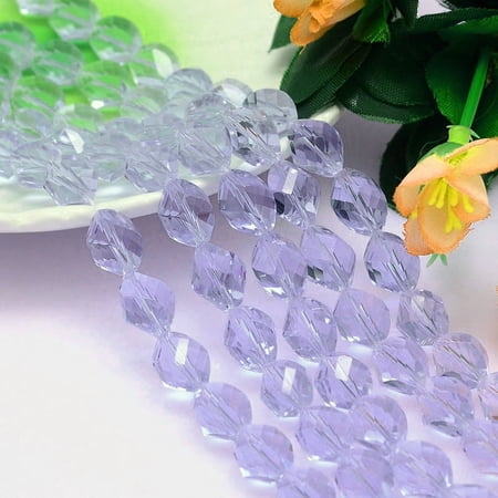 2 strand K9 Glass Faceted Polyhedron Imitation Austrian Bead Strands Grade AAA Lilac 11x8mm Hole: 0.9~1mm 37pcs/strand 15.7 inch