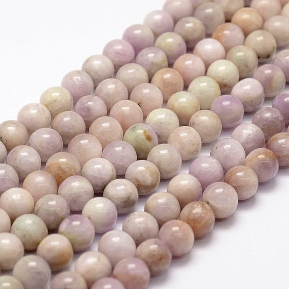 2 strand Natural Kunzite Beads Strands Spodumene Beads Round 8~9mm Hole: 1mm 49pcs/strand 15.1 inch