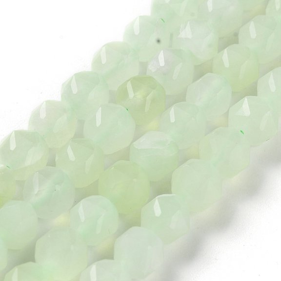 2 strand Natural New Jade Beads Strands Faceted Double Hearted & Star Cut Beads 7~8.5x7.5~8mm Hole: 0.8~1mm 48~50pcs/strand 15.16~15.55 inch(38.5~39.5cm)
