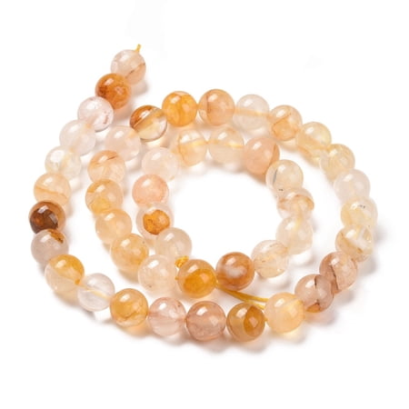 2 strand Natural Yellow Hematoid Quartz/Golden Healer Quartz Beads Strands Round 8.5mm Hole: 1.2mm 46pcs/strand 14.96''(38cm)