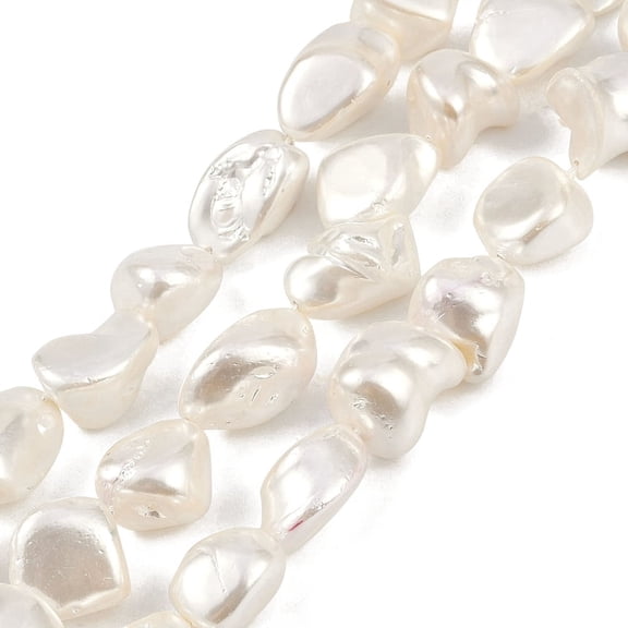 2 strand Shell Pearl Beads Strands Nuggets Seashell color 14.5~20x12~14x10.5~12.5mm Hole: 0.7mm 24pcs/strand 15.24 inch(38.7cm)