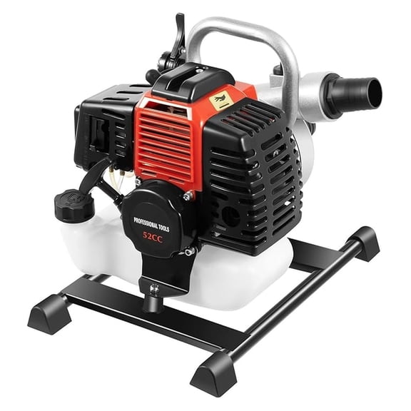 2-stroke 52cc 2.3hp Gas Powered Water Pump,Single-cylinder 1.5inch Gasoline Powered Trash Water Pump,Portable High Pressure for Irrigation Pool and Water Transfer,529.72ft /h