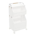 thumbnail image 1 of 2-tier Clothes Basket, Rolling Laundry Basket, Collapsible Laundry Basket for Families, Living Rooms, Bedrooms, Study Rooms, Children's Rooms, Bathrooms (15.7*11.8*28.3in), 1 of 12