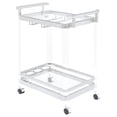 thumbnail image 1 of Jefferson 2-tier Glass Shelf Acrylic Bar Cart Chrome, 1 of 7