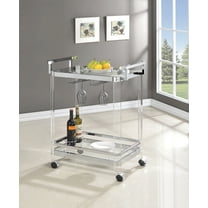 2-tier Glass Serving Cart Clear