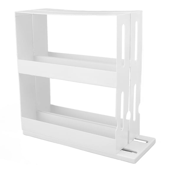 2 tier Sliding Spice Rack Pull-Out Organizer with Rotating Shelves for Cabinet and Countertop