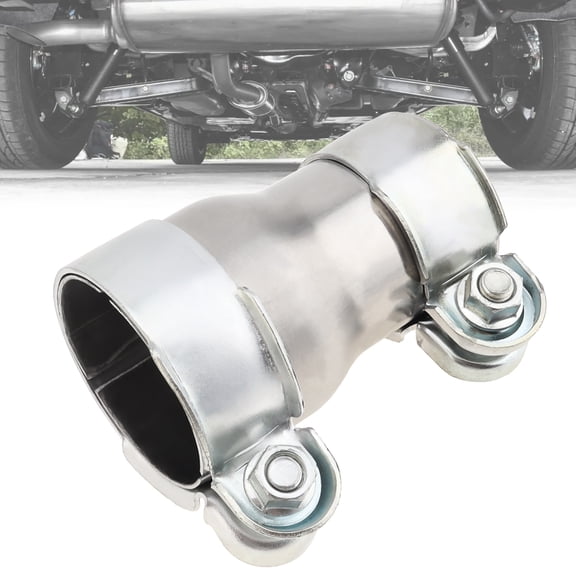 2 to 2.5 Inch Carbon Steel Reducing Pipe Exhaust Pipe Adapter for Most Cars, Double Clamp Exhaust Adapter