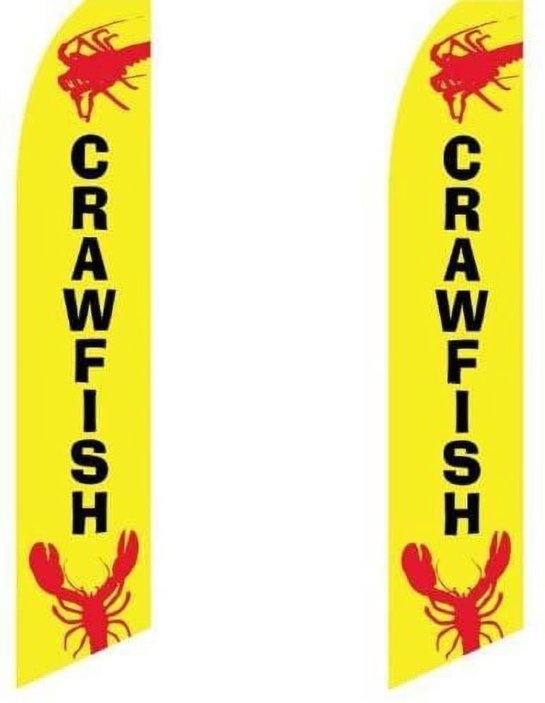 2 two Pack Tall Swooper Flags Crawfish Yellow Red Black - Walmart.com