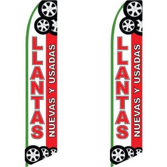 2 two Pack Tall Swooper Flags Llantas Tires Nuevas Y Usadas