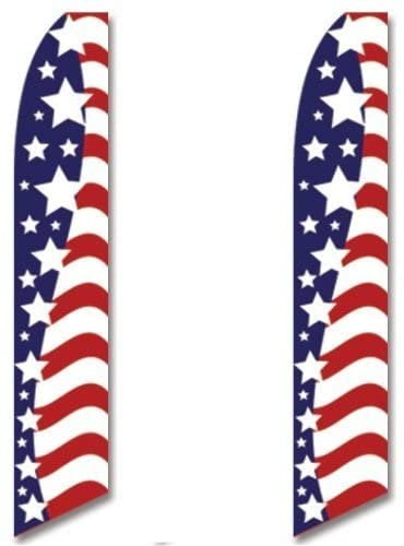 2 two Pack Tall Swooper Flags USA America American Stars Stripes