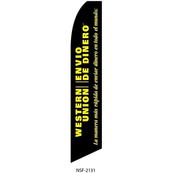 2 two WESTERN UNION ENVIVIO DE DINERO 11.5' Swooper #8 Feather Flags BANNERS