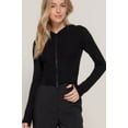 thumbnail image 1 of 2-way zip closure sweater hoodie cardigan, 1 of 5