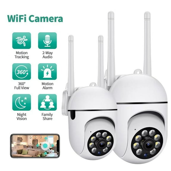 2 wireless IP cameras - 1080P full HD video, remote 2.4G WiFi, night vision, mobile phone control, two-way audio intercom, home and business surveillance motion detection alarm, mini video wireless.