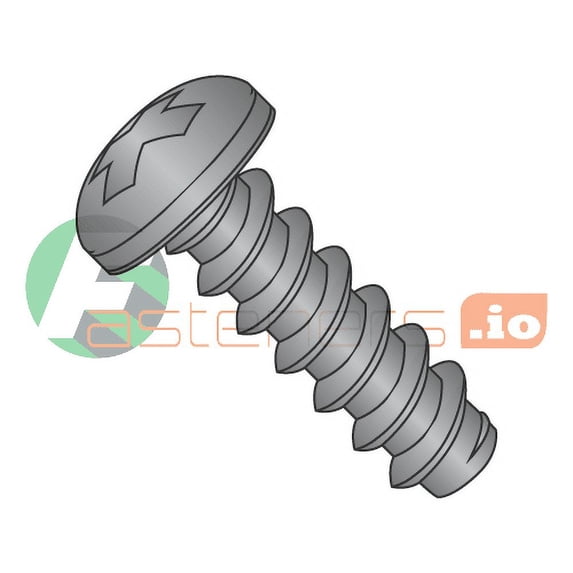 #2 x 1/2" Type B Self-Tapping Screws / Phillips / Pan Head / Steel / Black Zinc (Quantity: 10,000 pcs)