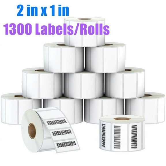 2" x 1" 51mm x 25mm Direct Thermal Label Multipurpose Shipping Address UPC FNSKU FBA Barcodes Stickers for Zebra 2844 & Rollo Desktop Label Printer (1300 Labels/Roll) 1 Roll