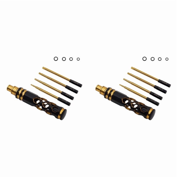 2X Hexagonal Head Screwdriver Hexagonal Screwdriver Tool Set for Rc Car Crawler Helicopter 1.5 2.0 2.5 3.0mm Black+Gold