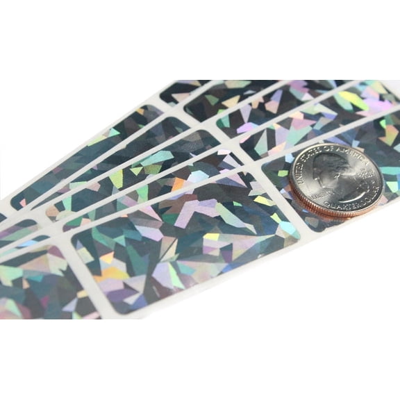 My Scratch Offs 2" x 1" Holographic Rectangle Scratch-off Sticker Labels, 100 Count