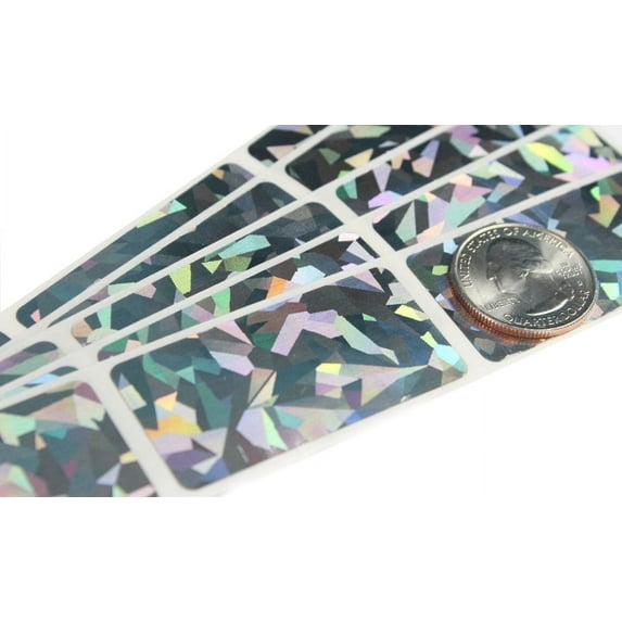 My Scratch Offs 2" x 1" Holographic Rectangle Scratch-off Sticker Labels, 100 Count