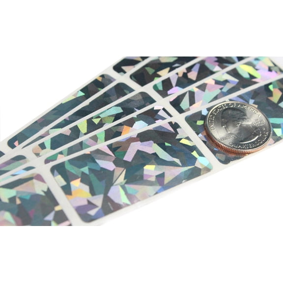 2"x 1" Hologram Scratch Off Rectangle Sticker Labels - 50 Labels