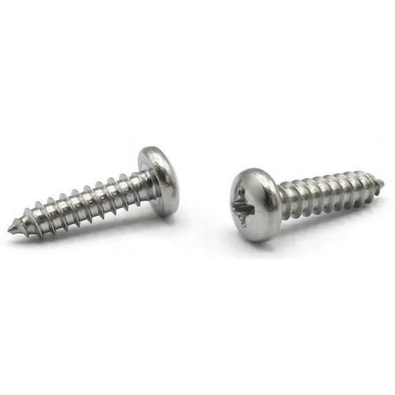 #2 x 1" Type AB Self-Tapping Screws / Phillips / Pan Head / 18-8 Stainless Steel - 5000 Piece Carton