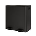 thumbnail image 1 of 2 x 10.6 Gallon Stainless Steel Double Trash Can with Lid for Kitchen, Large Dual Trash and Recycle Bin Combo, Step-on Kitchen Metal Garbage Cans, PP Inner Buckets, Liner Rim, Matte Black, 1 of 6